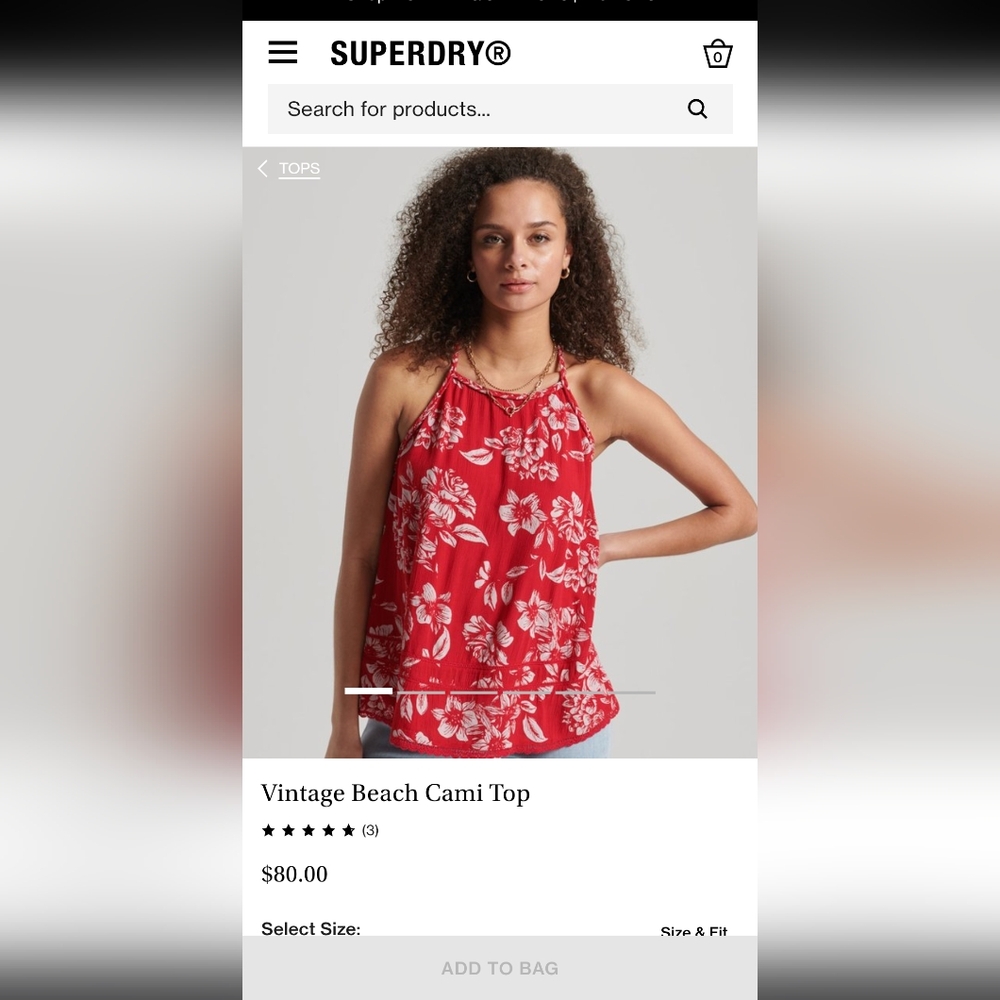 Superdry Vintage  Beach Cami Top
